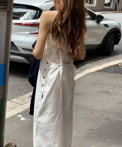 YUGA(ユーガ)の「YUGA_YGMC Korean-style Denim overall dress(ワンピース・レディース・ブラック/ホワイト・FREE)」の14枚目の写真
