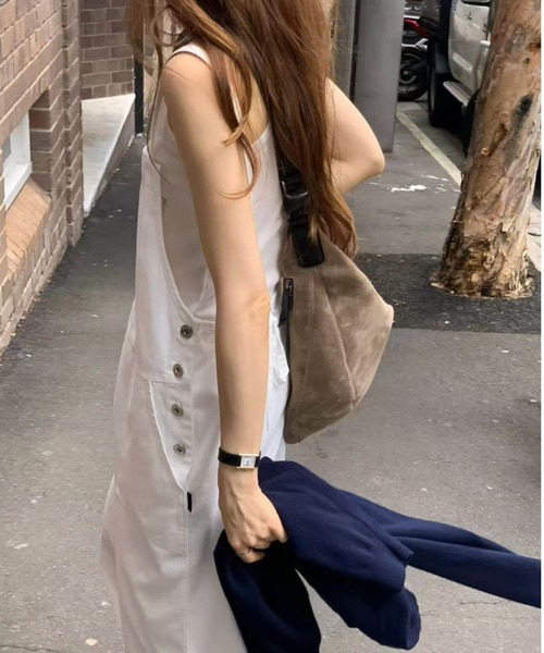 YUGA(ユーガ)の「YUGA_YGMC Korean-style Denim overall dress(ワンピース・レディース・ブラック/ホワイト・FREE)」の13枚目の写真