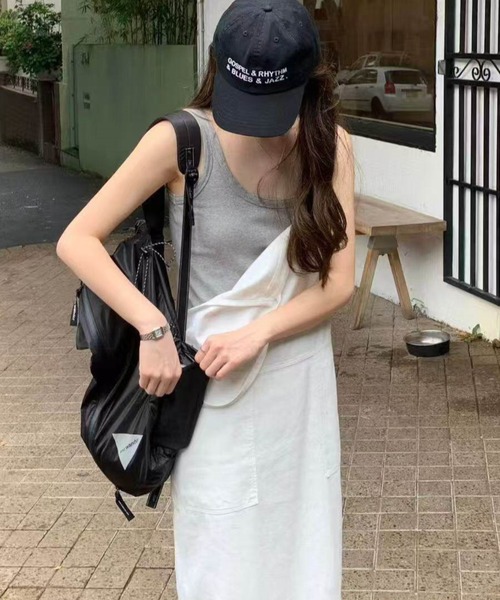 YUGA(ユーガ)の「YUGA_YGMC Korean-style Denim overall dress(ワンピース・レディース・ブラック/ホワイト・FREE)」の9枚目の写真