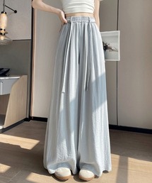 リネンライクイージードレープワイドパンツ