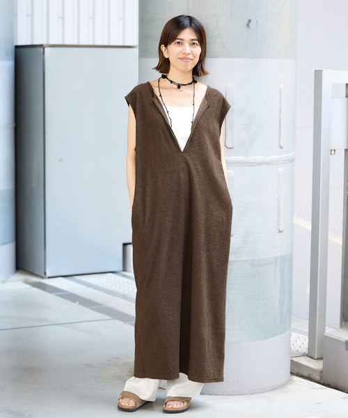 PROTAGONISTA(プロタゴニスタ)の「PROTAGONISTA/プロタゴニスタ 別注 NSワンピース 25SS-OP-09(ワンピース・レディース・ブラック/カーキ・FREE)」の22枚目の写真
