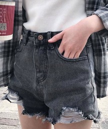 ダメージショートデニム