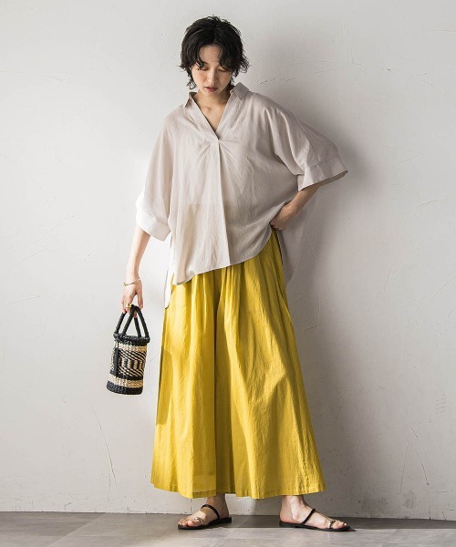 MAYSON GREY(メイソングレイ)の「麻調シアーBACKタックスキッパーブラウス(シャツ/ブラウス・レディース・ブラウン/ブラック/ベージュ・M)」の13枚目の写真