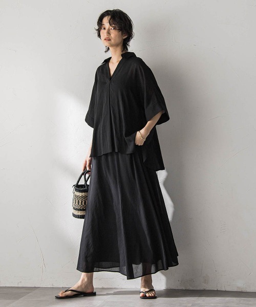 MAYSON GREY(メイソングレイ)の「麻調シアーBACKタックスキッパーブラウス(シャツ/ブラウス・レディース・ブラウン/ブラック/ベージュ・M)」の22枚目の写真
