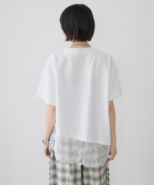 Paradise Picnic(パラダイスピクニック)の「裾レースアシメ切替Tシャツ(Tシャツ/カットソー・レディース・ブラック/ホワイト・FREE)」の15枚目の写真