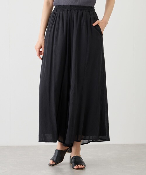 Jayro（ジャイロ）の「麻調シアースパンパネルパンツ（その他パンツ・レディース・ブラック/ベージュ/ブルー系その他4/ダークブラウン・FREE）」の2枚目の写真