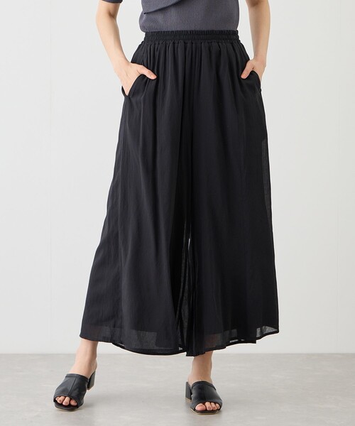 Jayro（ジャイロ）の「麻調シアースパンパネルパンツ（その他パンツ・レディース・ブラック/ベージュ/ブルー系その他4/ダークブラウン・FREE）」の5枚目の写真