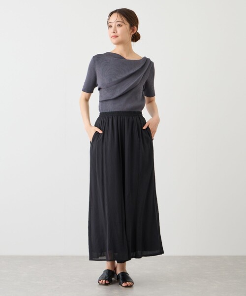 Jayro（ジャイロ）の「麻調シアースパンパネルパンツ（その他パンツ・レディース・ブラック/ベージュ/ブルー系その他4/ダークブラウン・FREE）」の8枚目の写真