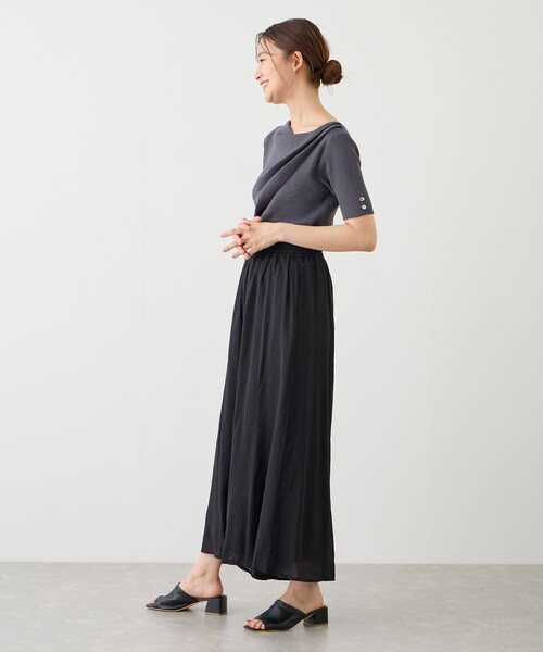 Jayro（ジャイロ）の「麻調シアースパンパネルパンツ（その他パンツ・レディース・ブラック/ベージュ/ブルー系その他4/ダークブラウン・FREE）」の9枚目の写真