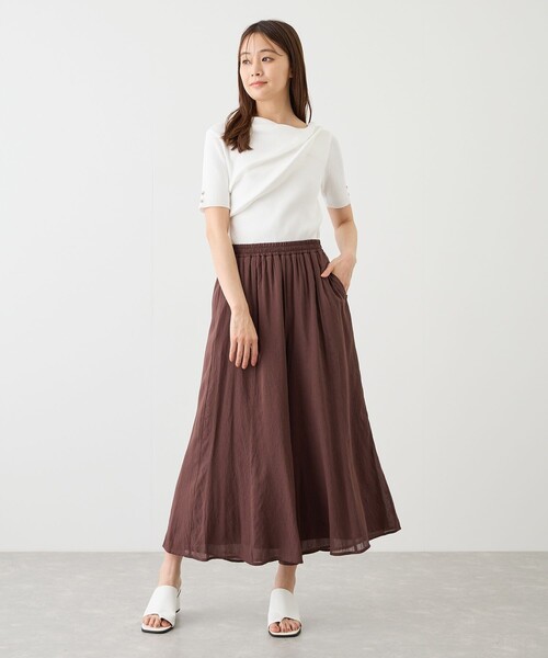 Jayro（ジャイロ）の「麻調シアースパンパネルパンツ（その他パンツ・レディース・ブラック/ベージュ/ブルー系その他4/ダークブラウン・FREE）」の14枚目の写真