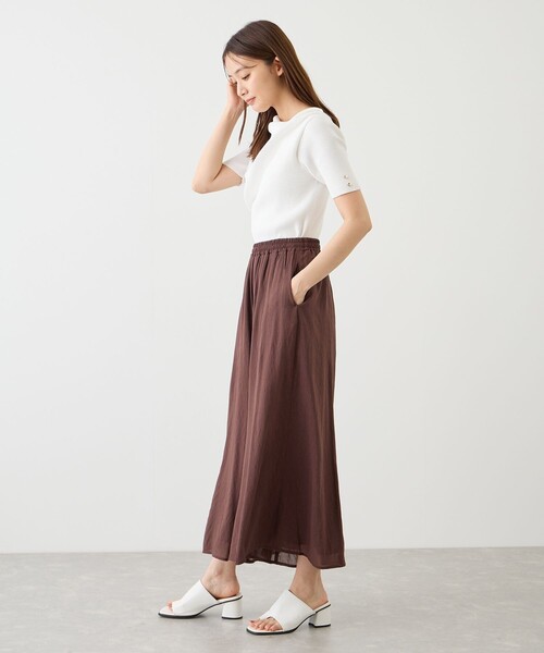 Jayro（ジャイロ）の「麻調シアースパンパネルパンツ（その他パンツ・レディース・ブラック/ベージュ/ブルー系その他4/ダークブラウン・FREE）」の15枚目の写真