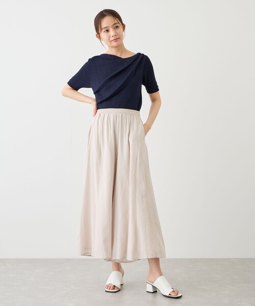 Jayro（ジャイロ）の「麻調シアースパンパネルパンツ（その他パンツ・レディース・ブラック/ベージュ/ブルー系その他4/ダークブラウン・FREE）」の20枚目の写真