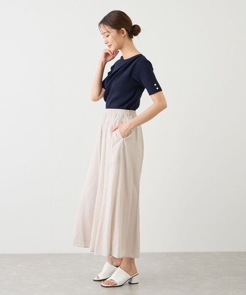 Jayro（ジャイロ）の「麻調シアースパンパネルパンツ（その他パンツ・レディース・ブラック/ベージュ/ブルー系その他4/ダークブラウン・FREE）」の21枚目の写真