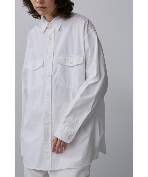 Y(ワイ)の「Y / ORGANIC COTTON HIGH DENSITY SATIN SHIRT(シャツ/ブラウス・メンズ・ネイビー/ホワイト・MEDIUM/LARGE)」の6枚目の写真