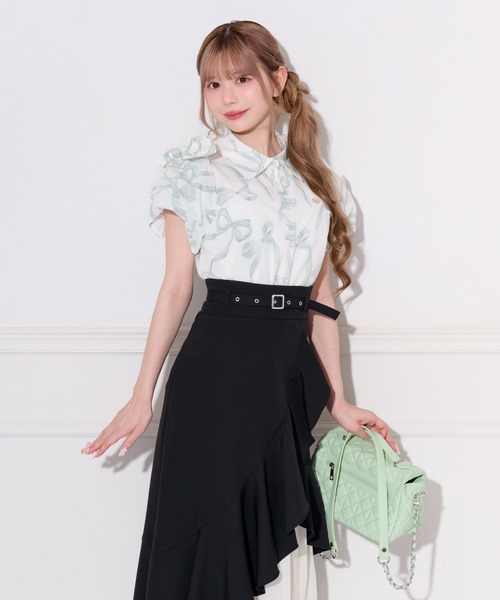 apres jour（アプレジュール）の「肩リボンバルーン袖ブラウス（シャツ/ブラウス・レディース・ブルー/ミント/オレンジ/ブラック系その他/ピンク・X-LARGE/フリー）」の14枚目の写真