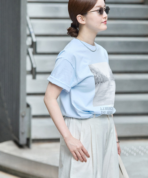 IENA(イエナ)の「J.J.Mercer/ジェイジェイマーサー フレンチフォトTシャツ C(Tシャツ/カットソー・レディース・スカイブルー・FREE)」の7枚目の写真
