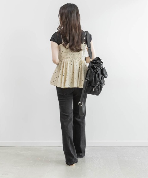 RANDA(ランダ)の「リボンデザインペプラムトップス×カットソーセット(Tシャツ/カットソー・レディース・ホワイト系その他/ブラック/グリーン・0/1)」の5枚目の写真