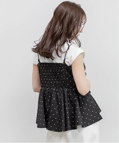 RANDA(ランダ)の「リボンデザインペプラムトップス×カットソーセット(Tシャツ/カットソー・レディース・ホワイト系その他/ブラック/グリーン・0/1)」の15枚目の写真