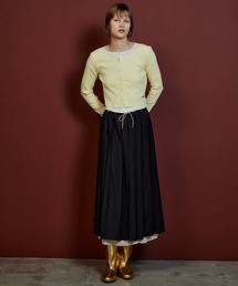 Waist Drawstring Pleated Skirt/ウエストドローストリングプリーツスカート