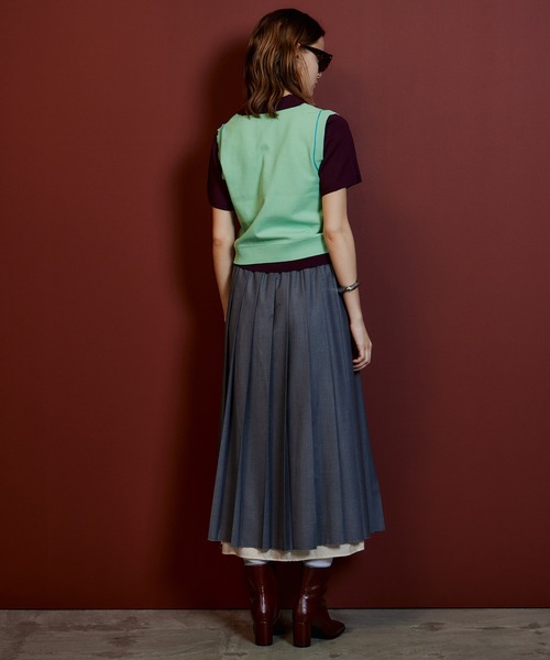 MAISON SPECIAL(メゾンスペシャル)の「Waist Drawstring Pleated Skirt/ウエストドローストリングプリーツスカート(スカート・レディース・ブラック/グレー・36/38)」の8枚目の写真