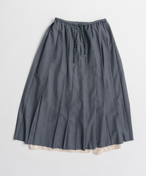 MAISON SPECIAL(メゾンスペシャル)の「Waist Drawstring Pleated Skirt/ウエストドローストリングプリーツスカート(スカート・レディース・ブラック/グレー・36/38)」の14枚目の写真