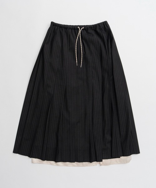 MAISON SPECIAL(メゾンスペシャル)の「Waist Drawstring Pleated Skirt/ウエストドローストリングプリーツスカート(スカート・レディース・ブラック/グレー・36/38)」の15枚目の写真