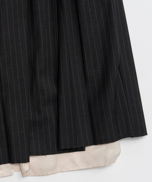 MAISON SPECIAL(メゾンスペシャル)の「Waist Drawstring Pleated Skirt/ウエストドローストリングプリーツスカート(スカート・レディース・ブラック/グレー・36/38)」の18枚目の写真