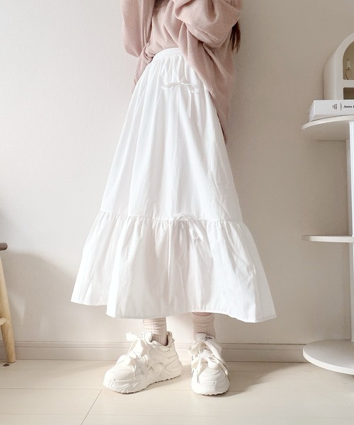 Nana（ナナ）の「リボンティアードロングスカート（スカート・レディース・ブラック/ホワイト・FREE）」の17枚目の写真