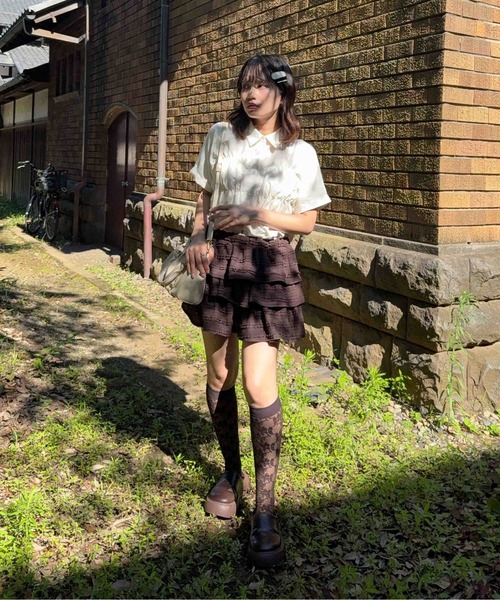 AS KNOW AS plus(アズノゥアズプラス)の「☆ぽこぽこ レースティアードミニスカート(スカート・レディース・ブラウン/アイボリー系/ブラック系・FREE)」の17枚目の写真