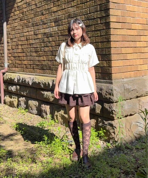 AS KNOW AS plus(アズノゥアズプラス)の「☆ぽこぽこ レースティアードミニスカート(スカート・レディース・ブラウン/アイボリー系/ブラック系・FREE)」の6枚目の写真