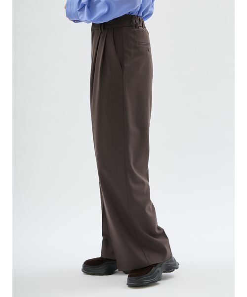 emmi(エミ)の「ウールミックスワイドパンツ(その他パンツ・レディース・ストライプ/ダークブラウン・1/0)」の7枚目の写真
