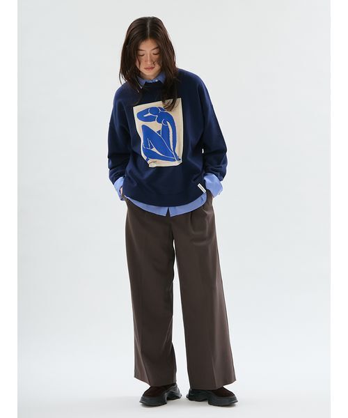 emmi(エミ)の「ウールミックスワイドパンツ(その他パンツ・レディース・ストライプ/ダークブラウン・1/0)」の12枚目の写真
