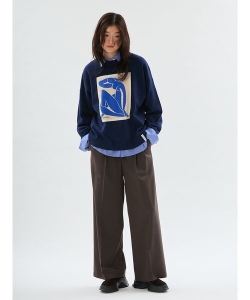emmi(エミ)の「ウールミックスワイドパンツ(その他パンツ・レディース・ストライプ/ダークブラウン・1/0)」の13枚目の写真