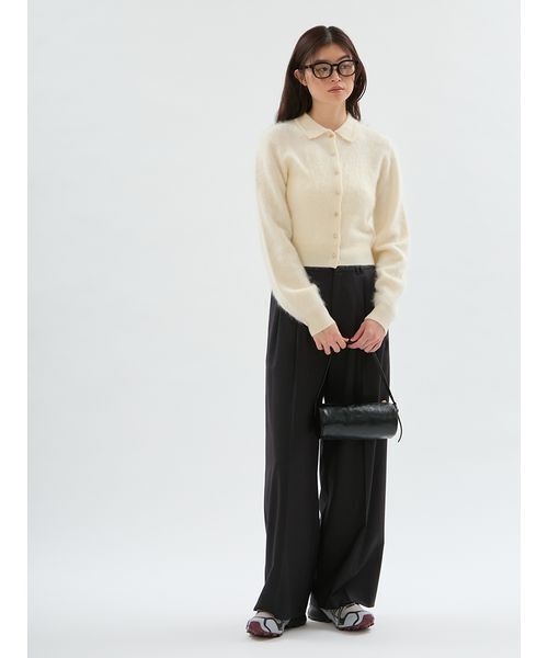 emmi(エミ)の「ウールミックスワイドパンツ(その他パンツ・レディース・ストライプ/ダークブラウン・1/0)」の15枚目の写真