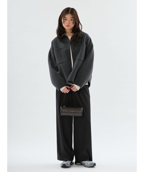 emmi(エミ)の「ウールミックスワイドパンツ(その他パンツ・レディース・ストライプ/ダークブラウン・1/0)」の17枚目の写真