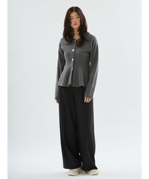 emmi(エミ)の「ウールミックスワイドパンツ(その他パンツ・レディース・ストライプ/ダークブラウン・1/0)」の19枚目の写真