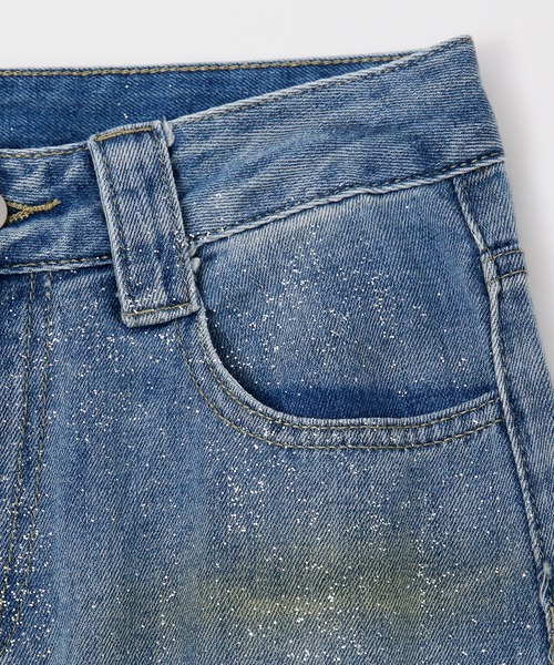 murea(ミュレア)の「フロントラメヴィンテージ加工ワイドデニムパンツ(デニムパンツ・レディース・ライトブルー・M/S)」の11枚目の写真
