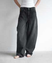 lotsyou_Raven Washed Black Loose-Fit Jeans