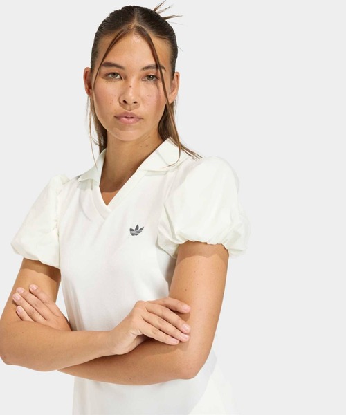 adidas(アディダス)の「バルーンスリーブ付きワンピース / アディダスオリジナルス adidas Originals(ワンピース・レディース・ホワイト・X-LARGE/MEDIUM/LARGE/SMALL/XX-LARGE)」の5枚目の写真