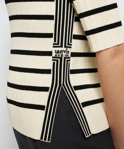 LANVIN en Bleu(ランバンオンブルー)の「ボーダーリブニット(ニット/セーター・レディース・ブラウン/オフホワイト/ネイビー・38)」の12枚目の写真