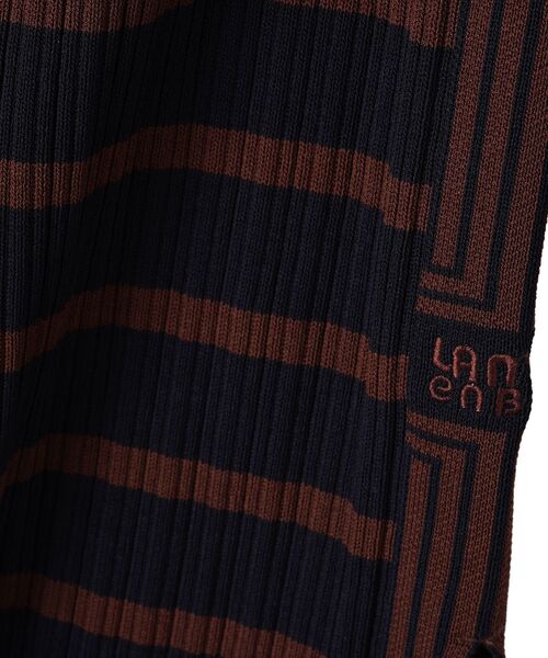 LANVIN en Bleu(ランバンオンブルー)の「ボーダーリブニット(ニット/セーター・レディース・ブラウン/オフホワイト/ネイビー・38)」の14枚目の写真