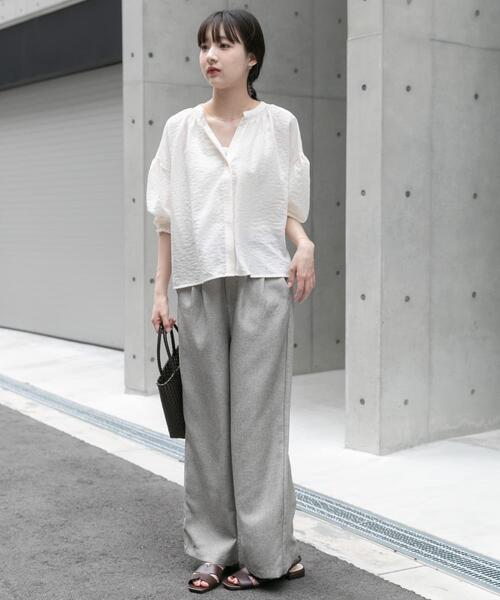 ITEMS URBANRESEARCH(アイテムズ アーバンリサーチ)の「スキッパーPEボイルシャツ(シャツ/ブラウス・レディース・オフホワイト/ブラック/ブルー/キャメル・FREE)」の16枚目の写真