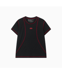Sports Fit Contrast Stitch Short Sleeve T Shirt_Black