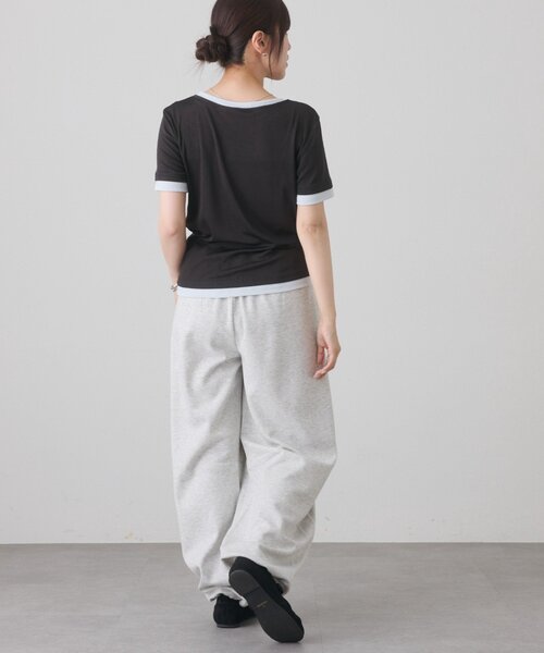 COLONY 2139(コロニートゥーワンスリーナイン)の「レイヤード風ヘンリーネックTシャツ(Tシャツ/カットソー・レディース・グレー/ブラック・FREE)」の9枚目の写真