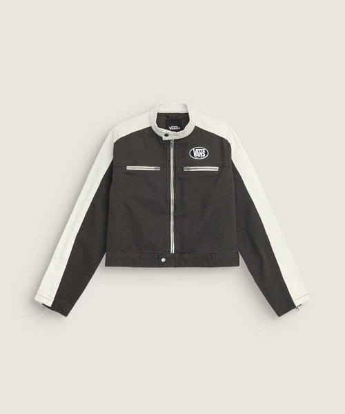 VANS(バンズ)の「ウィメンズ RYDEN バイカージャケット / Ryden Biker Jacket Faded Black VN000R3HEMV1(その他アウター・レディース・ダークグレー・SMALL/MEDIUM)」の7枚目の写真