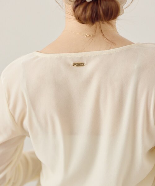 gemeil(ジェムイル)の「袖シアーベロアギャザートップス(LA-345)(Tシャツ/カットソー・レディース・アイボリー/ダークブラウン・FREE)」の17枚目の写真