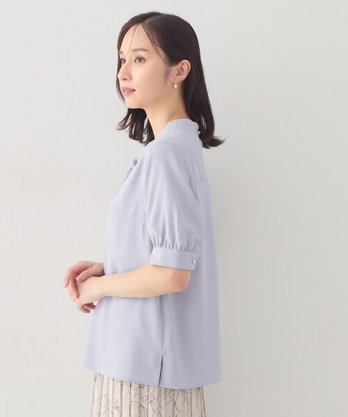 index(インデックス)の「ジョーゼットボウタイブラウス【洗濯機OK】(シャツ/ブラウス・レディース・ベージュ系その他6/ライトブルー/オフホワイト・40/38/36)」の18枚目の写真