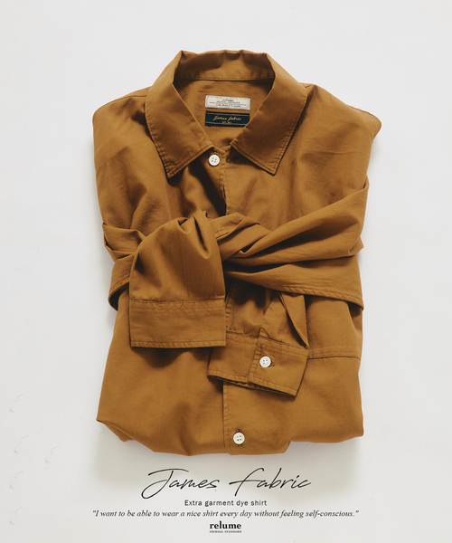 JOURNAL STANDARD relume(ジャーナルスタンダード レリューム)の「JAMES FABRIC / ジェームスファブリック ガーメントダイ シャツ(シャツ/ブラウス・メンズ・ネイビー/ブラウン/ベージュ系その他/カーキ/ブラックミックス・MEDIUM/LARGE)」の3枚目の写真