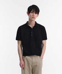 DIVEIN（ダイブイン）の「REGULAR POLO CROP T-SHIRTS (BLACK)（ポロシャツ）」
