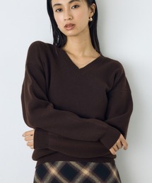 洗濯OK♪【セットアップ対応】大人気シリーズ!【着丈バリエ】格上げVネックニット 秋服 冬服 暖かい 長袖 2サイズ展開 体系カバー お尻が隠れる ウォッシャブルニット
